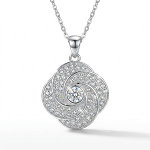 Blooming Rose Pendant with Crystal From Europe