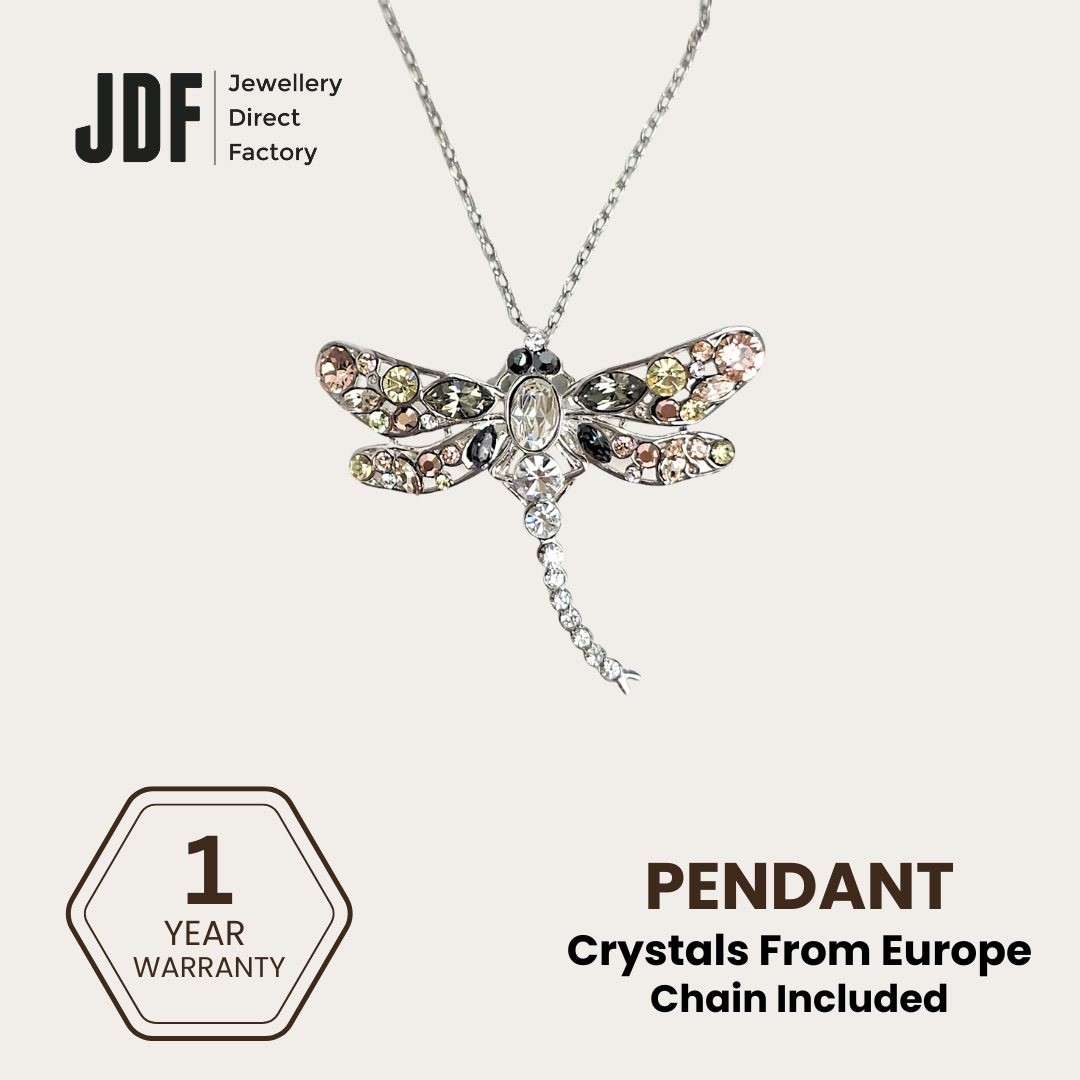 Dragonfly Pendant with Crystal From Europe
