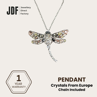 Dragonfly Pendant with Crystal From Europe