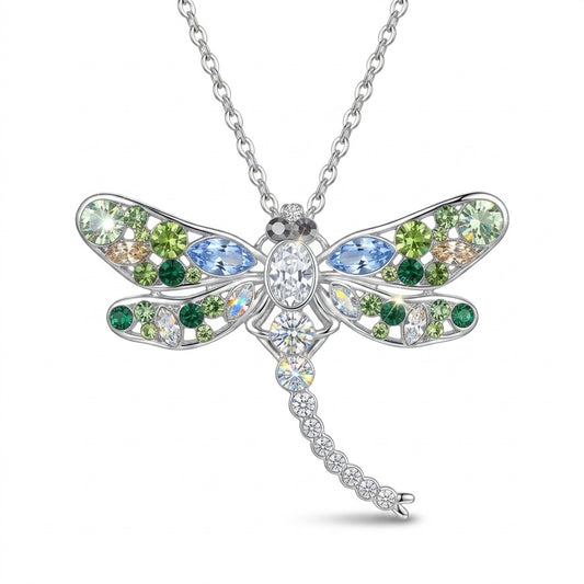 Dragonfly Pendant with Crystal From Europe