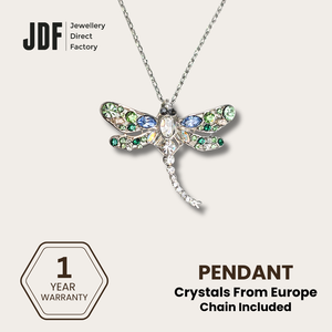 Dragonfly Pendant with Crystal From Europe