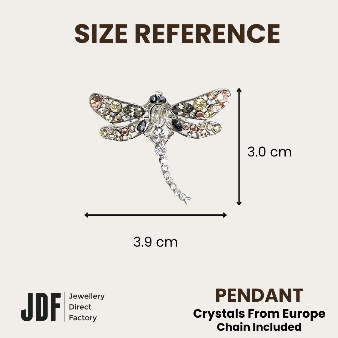 Dragonfly Pendant with Crystal From Europe