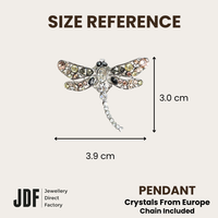Dragonfly Pendant with Crystal From Europe