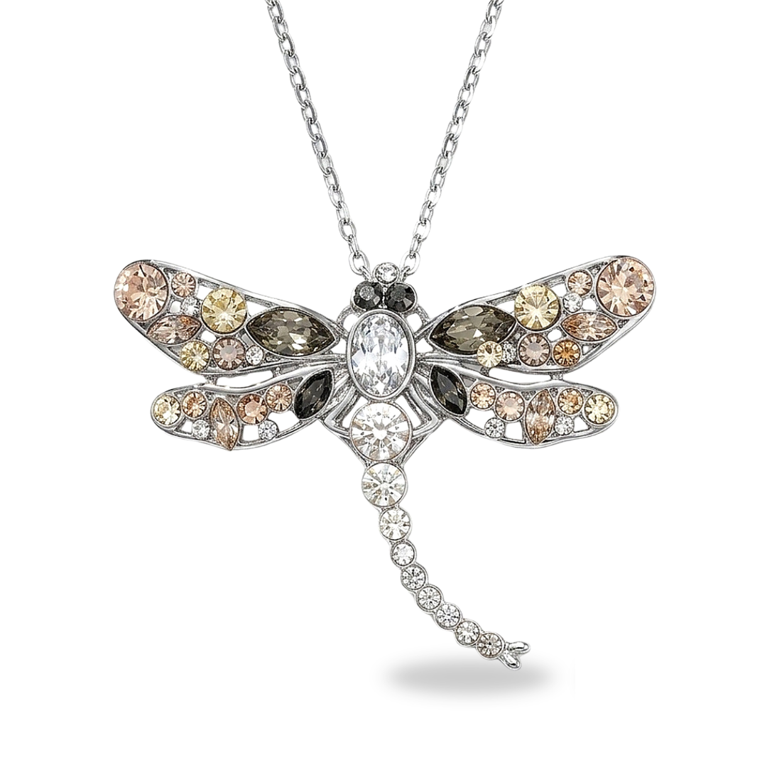 Dragonfly Pendant with Crystal From Europe