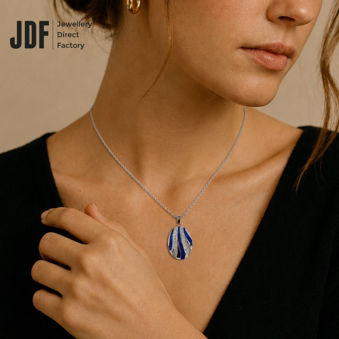 Atlantic Wave Pendant with Crystal From Europe