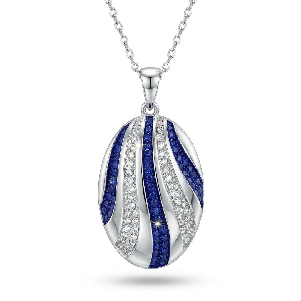 Atlantic Wave Pendant with Crystal From Europe