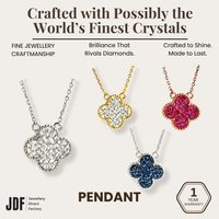 2 Sided Clover Necklace with Crystal From Europe
