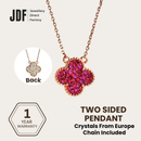 2 Sided Clover Necklace with Crystal From Europe