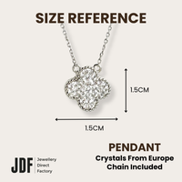 2 Sided Clover Necklace with Crystal From Europe