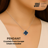 2 Sided Clover Necklace with Crystal From Europe