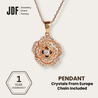 Camelia Pendant with Crystal From Europe