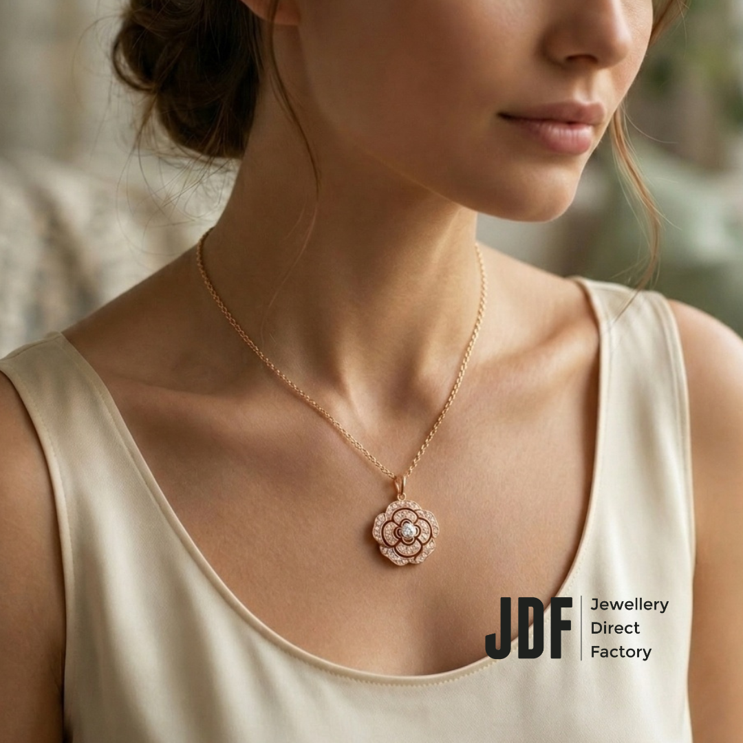 Camelia Pendant with Crystal From Europe