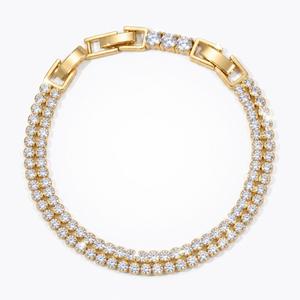 Circular Double-Row Bracelet with Cubic Zirconia
