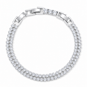 Circular Double-Row Bracelet with Cubic Zirconia