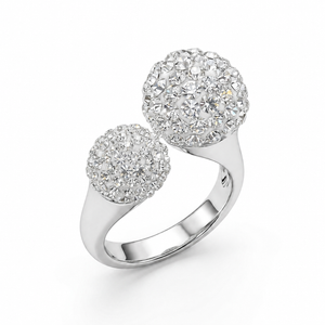 Double Lollipop Ring with Crystals from Europe