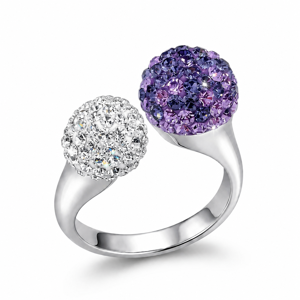 Double Lollipop Ring with Crystals from Europe
