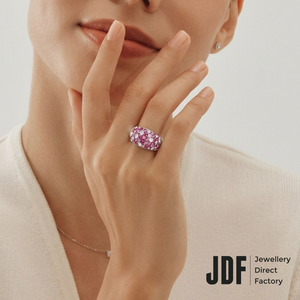 Slim Ring Embellished with Crystals from Europe