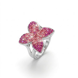 Queen Butterfly Ring with Crystals from Europe