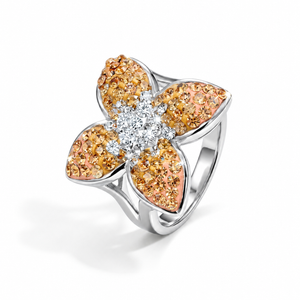 Queen Butterfly Ring with Crystals from Europe