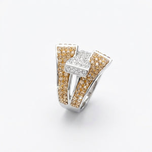 Signature Belt Design Ring with Crystals from Europe