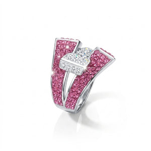 Signature Belt Design Ring with Crystals from Europe