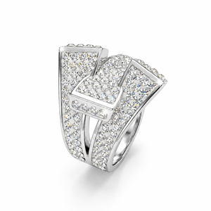 Signature Belt Design Ring with Crystals from Europe