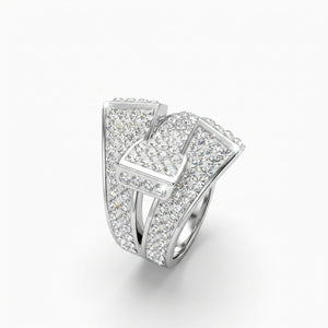 Signature Belt Design Ring with Crystals from Europe