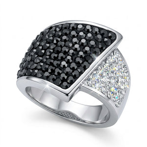 Unique Design Ring with Crystals from Europe