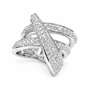 Intertwined Elegance Ring with Crystals from Europe