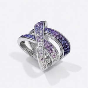 Intertwined Elegance Ring with Crystals from Europe