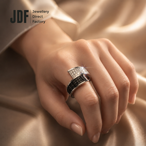 Bypass Pave Ring with Crystal From Europe