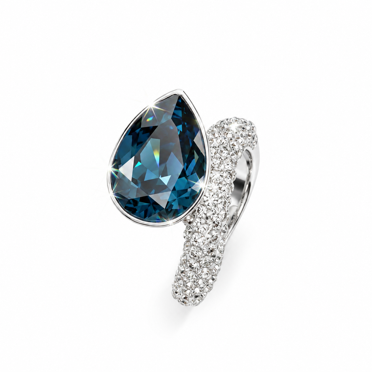 Raindrop Ring with Crystal from Europe