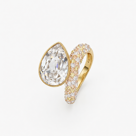 Raindrop Ring with Crystal from Europe
