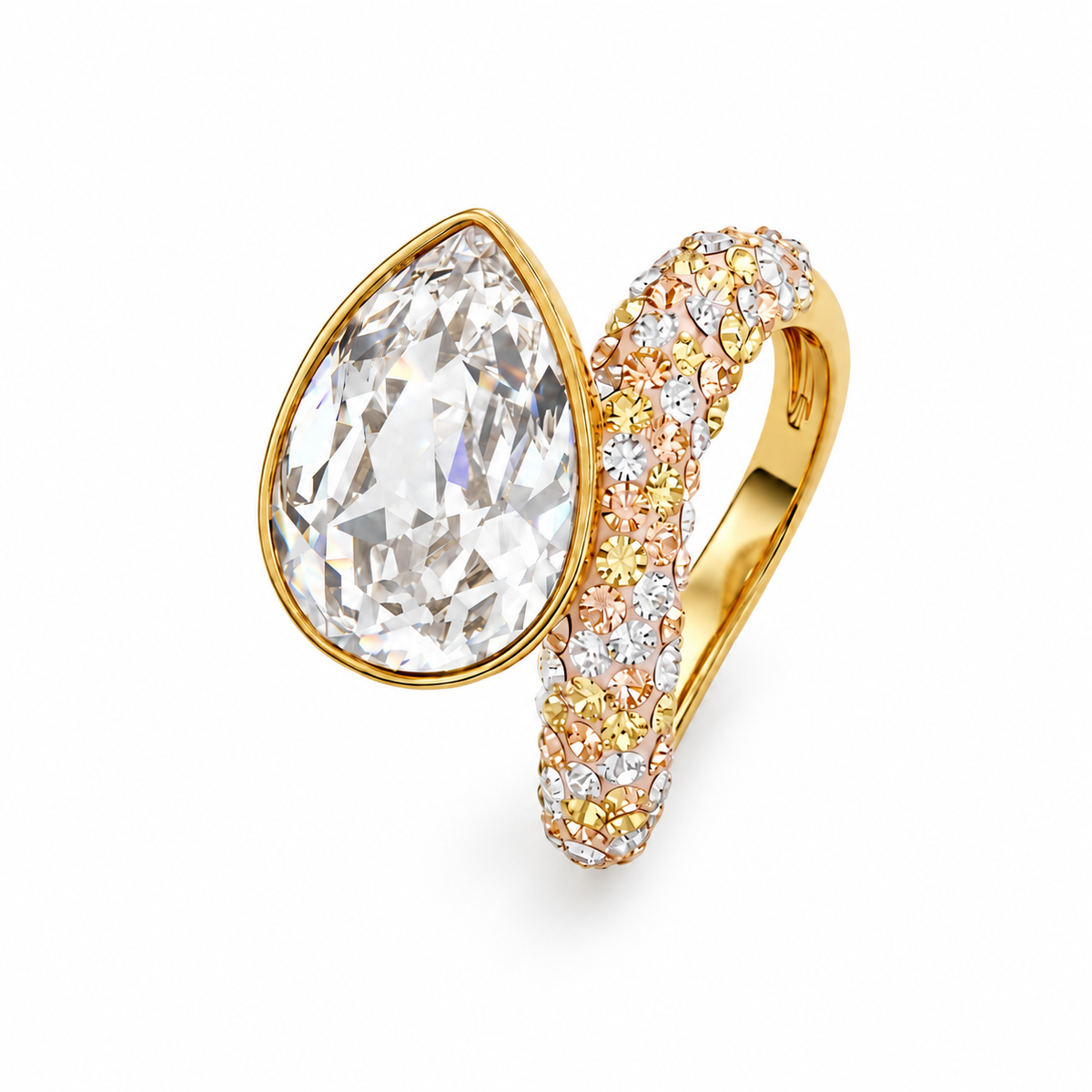 Raindrop Ring with Crystal from Europe
