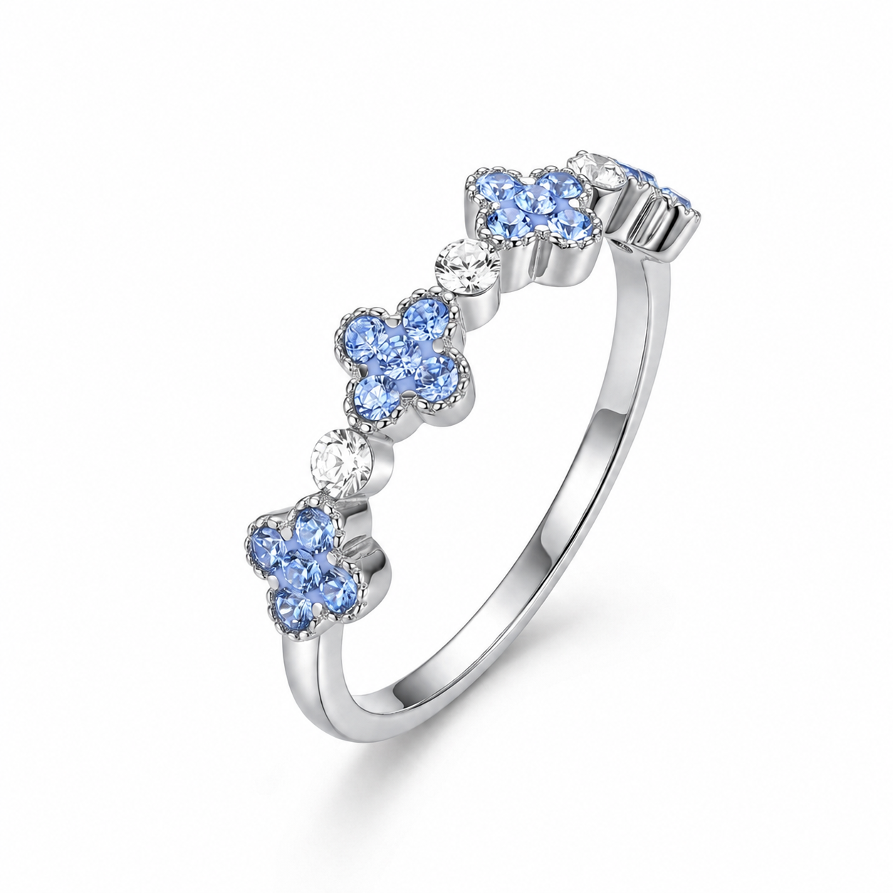 Clover Ring with Crystal From Europe