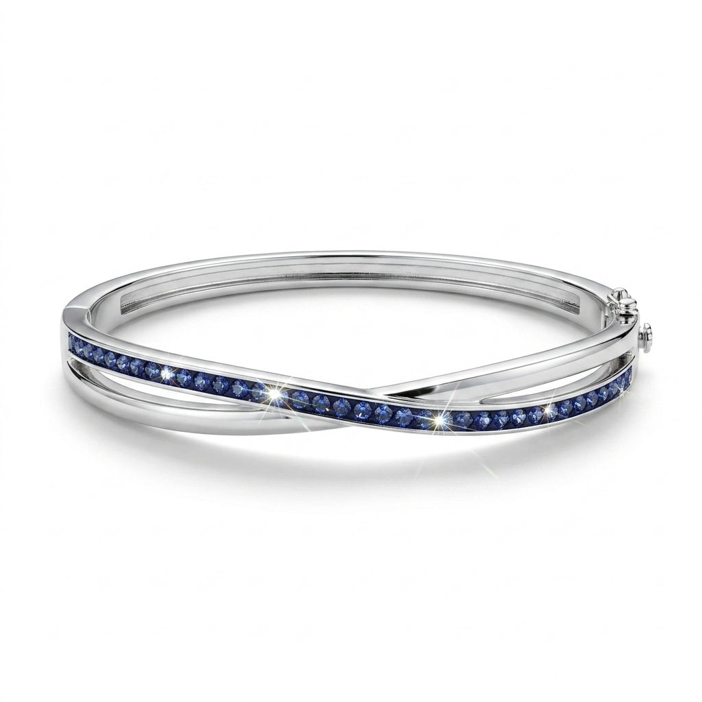 Grace Hinge Bangle with European Crystals