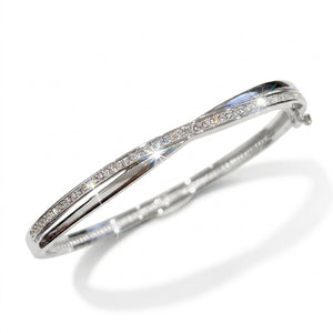 Grace Hinge Bangle with European Crystals