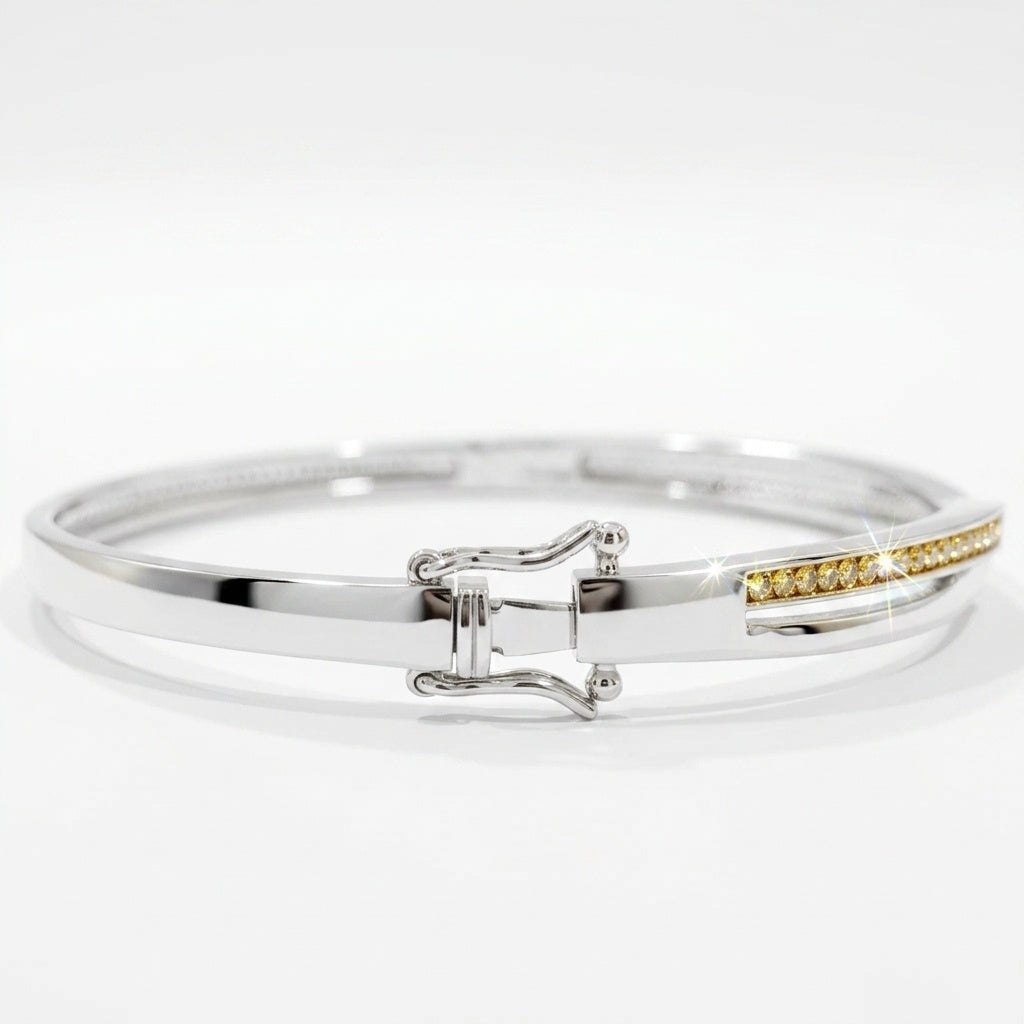 Grace Hinge Bangle with European Crystals