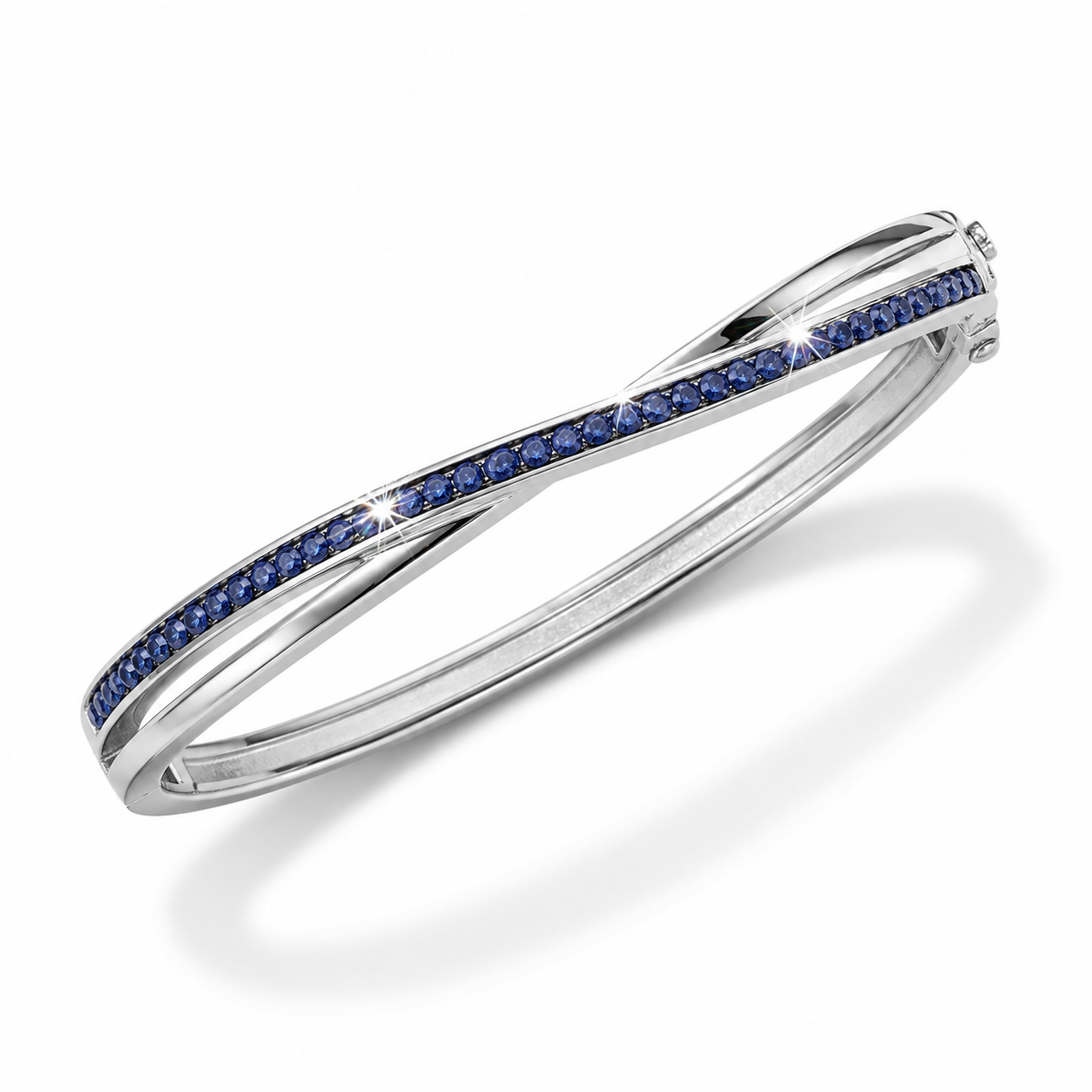 Grace Hinge Bangle with European Crystals