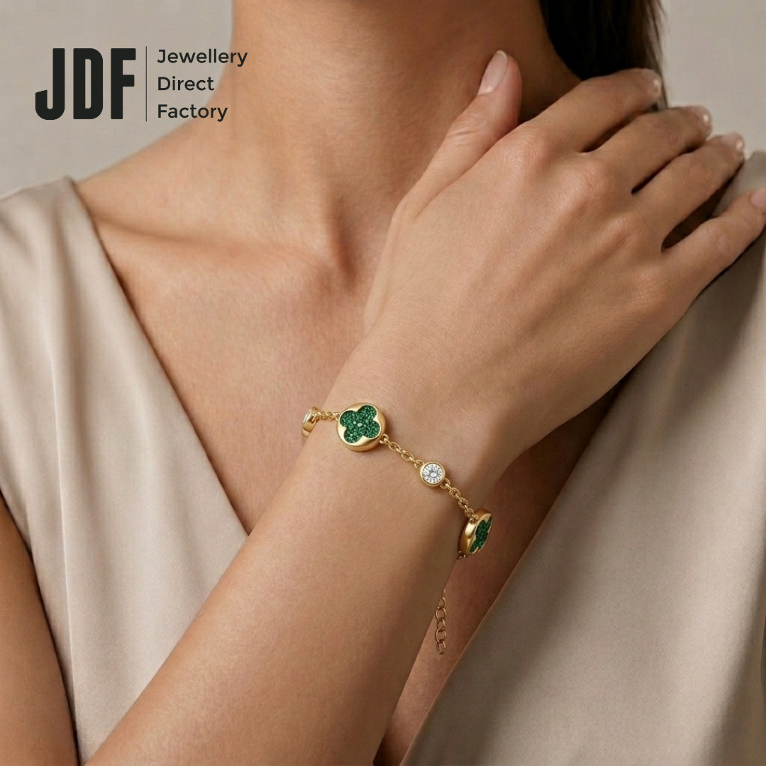 Planet Clover Bracelet with Crystal From Europe