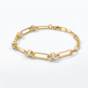 Double-Sided Crystal Paperclip Chain