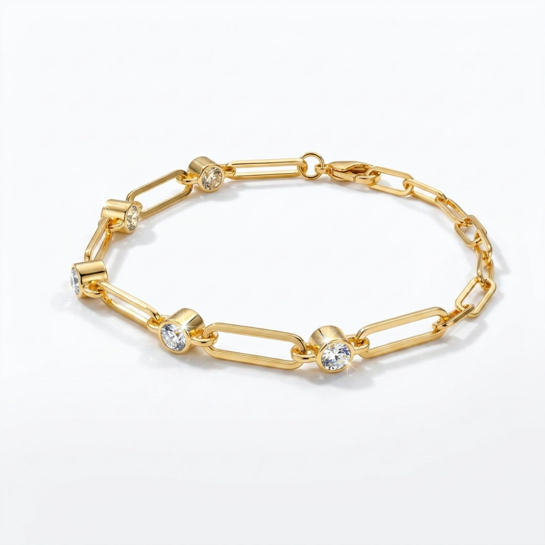 Double-Sided Crystal Paperclip Chain