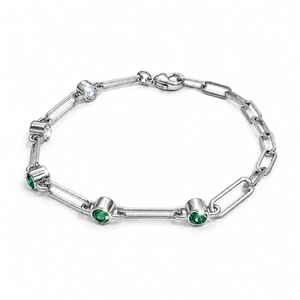Double-Sided Crystal Paperclip Chain Bracelet