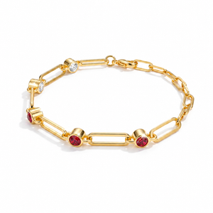 Double-Sided Crystal Paperclip Chain Bracelet