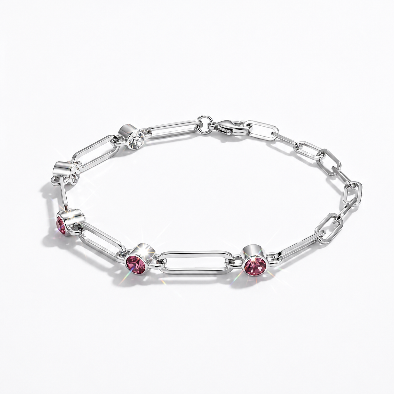 Double-Sided Crystal Paperclip Chain