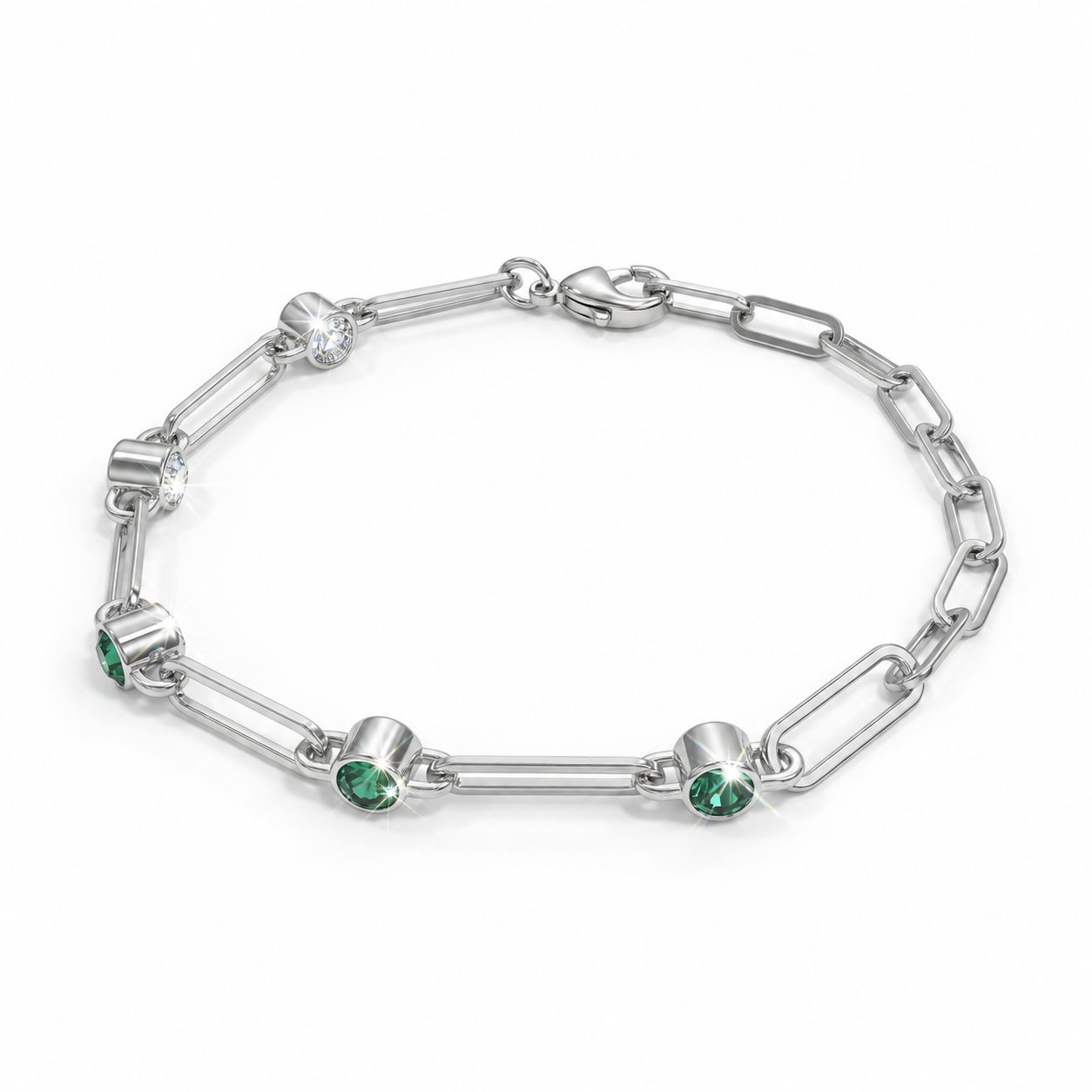 Double-Sided Crystal Paperclip Chain
