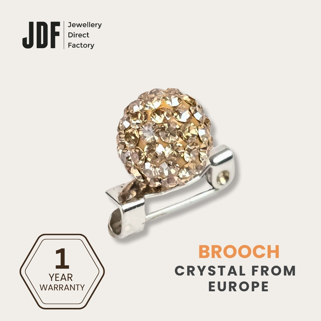 Lollipop Brooch with Crystal From Europe, Brooch, Beige, Crystals from Europe, One-Year Warranty - Jewellery Direct Factory in alabaster background
