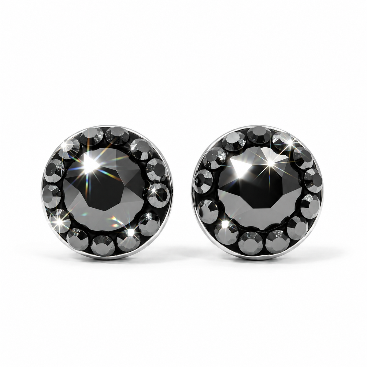 Mini Halo Round Stud with Crystals from Europe