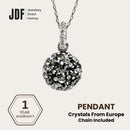 Elegant Dome Pendant with Crystal From Europe, Crystal Pendant, Black, Crystal From Europe, One-Year Warranty - Jewellery Direct Factory in alabaster background