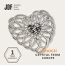 Eternal Heart Big Brooch with Crystals from Europe, Brooch, Black, Crystals from Europe, One-Year Warranty - Jewellery Direct Factory in alabaster background